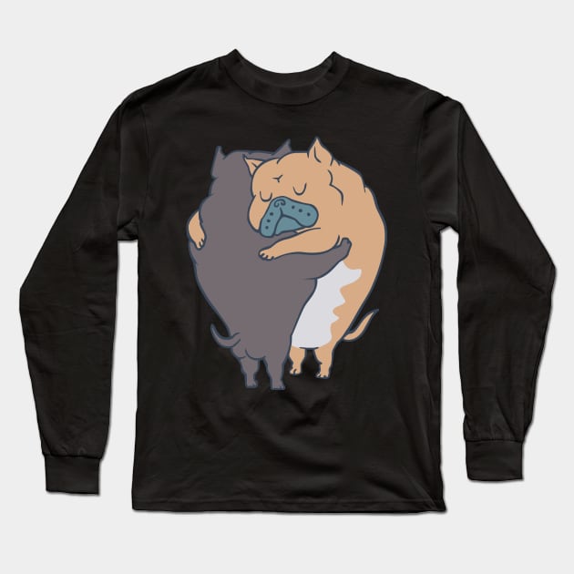 American Bully Hugs Long Sleeve T-Shirt by huebucket